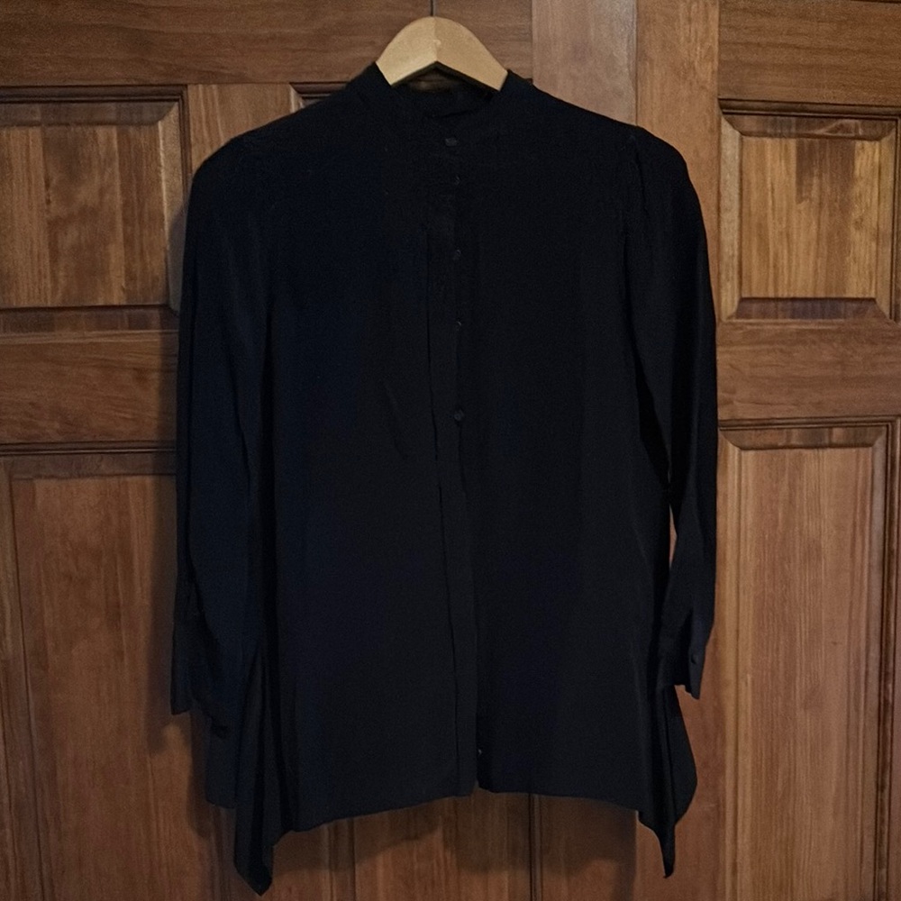 All Saints Black Button Down Shirt Casual Top